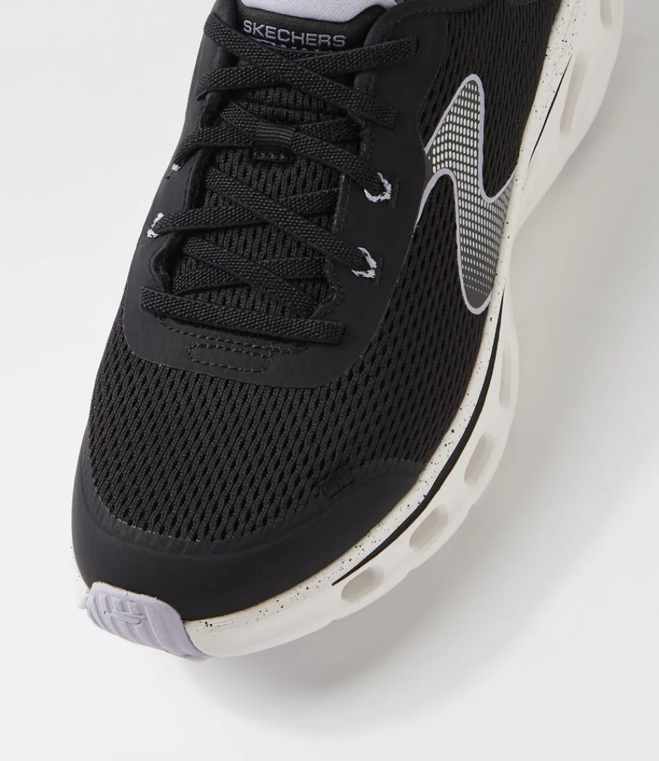 Women SKECHERS Sneakers-Go Walk Glide Step2 Black Lavender Fabric Sneakers