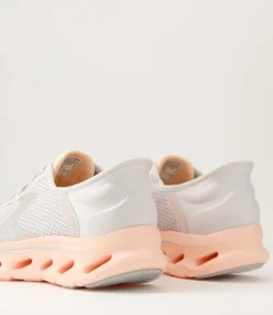 Women SKECHERS Sneakers-Go Walk Glide Step2 Grey Peach Fabric Sneakers