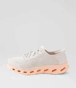 Women SKECHERS Sneakers-Go Walk Glide Step2 Grey Peach Fabric Sneakers