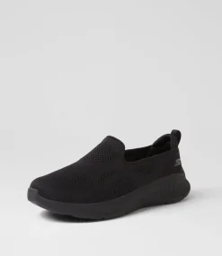 Women SKECHERS Sneakers-Go Walk Now Black Mesh Sneakers
