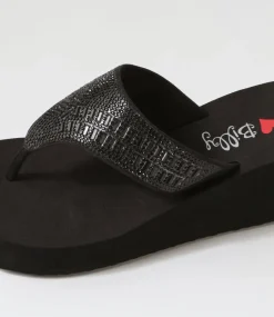 Women I LOVE BILLY Heels|Sandals-Golter Black Multi Sandals
