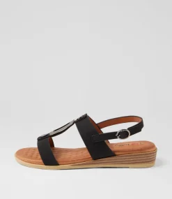 Women I LOVE BILLY Flats|Sandals-Goosh Black Sandals