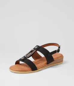 Women I LOVE BILLY Flats|Sandals-Goosh Black Sandals