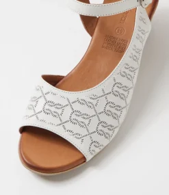Women DIANA FERRARI Heels|Sandals-Gorgeena Off White Leather Sandals