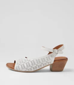 Women DIANA FERRARI Heels|Sandals-Gorgeena Off White Leather Sandals
