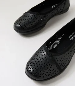 Women COLORADO Comfort|Flats-Grace Black Leather Flat Shoes