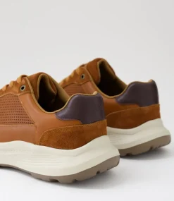 COLORADO Casuals-Grant Cognac Pull Up Leather Lace Up Flats
