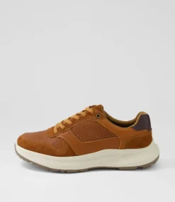 COLORADO Casuals-Grant Cognac Pull Up Leather Lace Up Flats