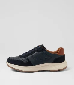 COLORADO Casuals-Grant Navy Pull Up Leather Lace Up Flats