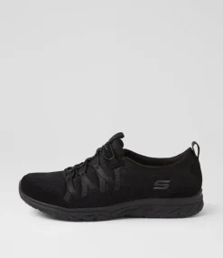 Women SKECHERS Sneakers-Gratis Sport Live Golden Black Fabric Sneakers