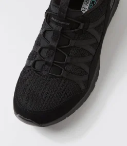 Women SKECHERS Sneakers-Gratis Sport Live Golden Black Fabric Sneakers