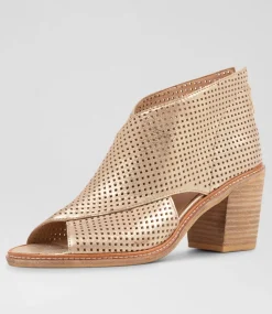 Women TOP END Heels|Sandals-Greeca Old Gold Scratch Leather Sandals