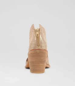 Women TOP END Heels|Sandals-Greeca Old Gold Scratch Leather Sandals