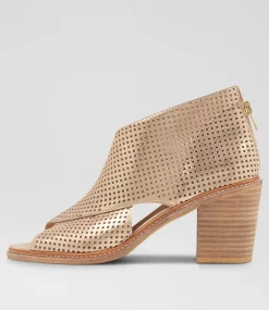 Women TOP END Heels|Sandals-Greeca Old Gold Scratch Leather Sandals