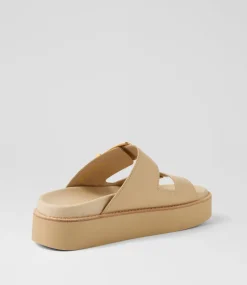 Women TOP END Sandals-Grettas Camel Leather Sandals