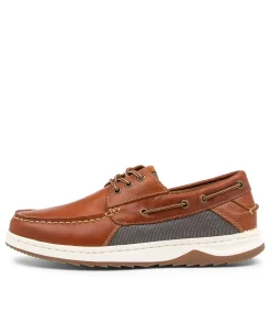COLORADO Casuals-GULL TAN LEATHER BOAT SHOES