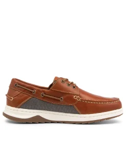 COLORADO Casuals-GULL TAN LEATHER BOAT SHOES
