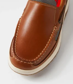 COLORADO Casuals-Gully Tan Pull Up Leather Flat Shoes