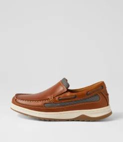 COLORADO Casuals-Gully Tan Pull Up Leather Flat Shoes