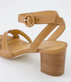 Women DIANA FERRARI Heels|Sandals-Gyana Dark Tan Natural Leather Sandals