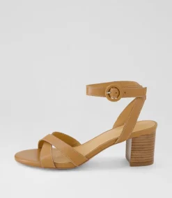 Women DIANA FERRARI Heels|Sandals-Gyana Dark Tan Natural Leather Sandals
