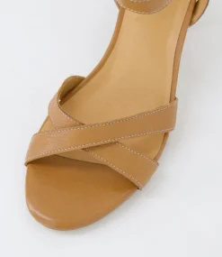 Women DIANA FERRARI Heels|Sandals-Gyana Dark Tan Natural Leather Sandals
