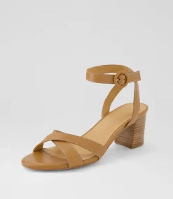 Women DIANA FERRARI Heels|Sandals-Gyana Dark Tan Natural Leather Sandals