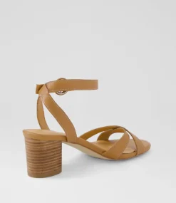 Women DIANA FERRARI Heels|Sandals-Gyana Dark Tan Natural Leather Sandals