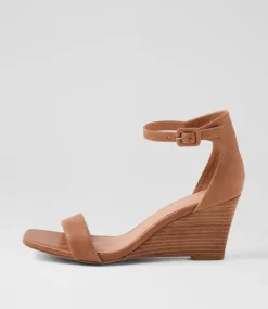 Women TOP END Wedges|Heels-Habbey Tan Natural Leather Sandals