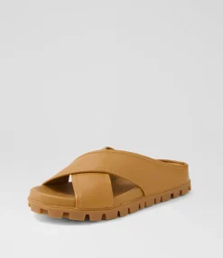 Women SUPERSOFT Comfort|Flats-Hailay Dark Tan Leather Sandals