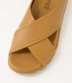 Women SUPERSOFT Comfort|Flats-Hailay Dark Tan Leather Sandals