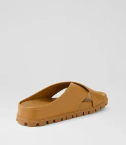 Women SUPERSOFT Comfort|Flats-Hailay Dark Tan Leather Sandals