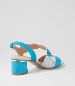 Women I LOVE BILLY Heels|Sandals-Haldis Aqua Multi Microsuede Sandals