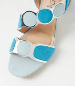 Women I LOVE BILLY Heels|Sandals-Haldis Aqua Multi Microsuede Sandals