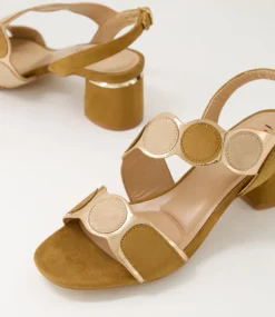 Women I LOVE BILLY Heels|Sandals-Haldis Tan Multi Microsuede Sandals