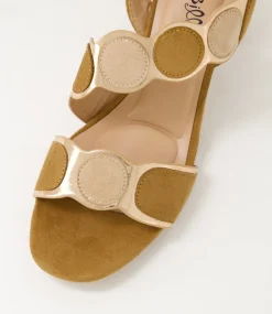 Women I LOVE BILLY Heels|Sandals-Haldis Tan Multi Microsuede Sandals