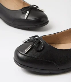 Women SUPERSOFT Comfort|Flats-Halliae Black Leather Flat Shoes