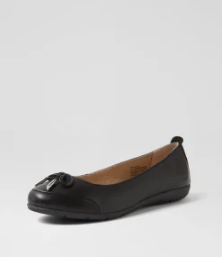 Women SUPERSOFT Comfort|Flats-Halliae Black Leather Flat Shoes