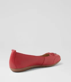 Women SUPERSOFT Comfort|Flats-Halliae Bright Red Leather Flat Shoes
