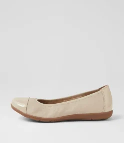 Women SUPERSOFT Comfort|Flats-Hallies Almond Patent Leather Ballet Flats