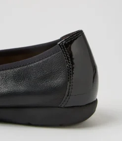 Women SUPERSOFT Comfort|Flats-Hallies Black Patent Leather Flat Shoes