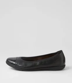Women SUPERSOFT Comfort|Flats-Hallies Black Patent Leather Flat Shoes