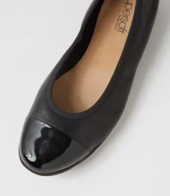 Women SUPERSOFT Comfort|Flats-Hallies Black Patent Leather Flat Shoes