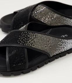 Women SUPERSOFT Comfort|Flats-Hanneh Black Multi Leather Sandals