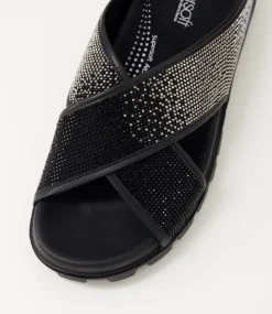 Women SUPERSOFT Comfort|Flats-Hanneh Black Multi Leather Sandals