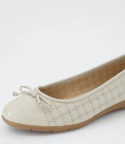Women SUPERSOFT Comfort|Flats-Hannie Almond Patent Leather Flat Shoes