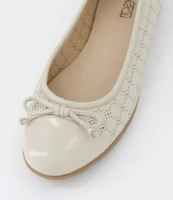 Women SUPERSOFT Comfort|Flats-Hannie Almond Patent Leather Flat Shoes