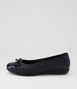 Women SUPERSOFT Comfort|Flats-Hannie Black Patent Leather Flat Shoes