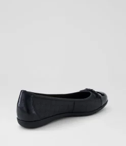 Women SUPERSOFT Comfort|Flats-Hannie Black Patent Leather Flat Shoes