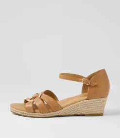 Women DIANA FERRARI Heels|Sandals-Hanoi Tan Leather Sandals